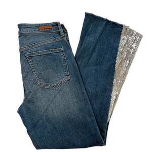 Anthro Pilcro and the Letterpress High-Rise Sequined Flared Jeans
